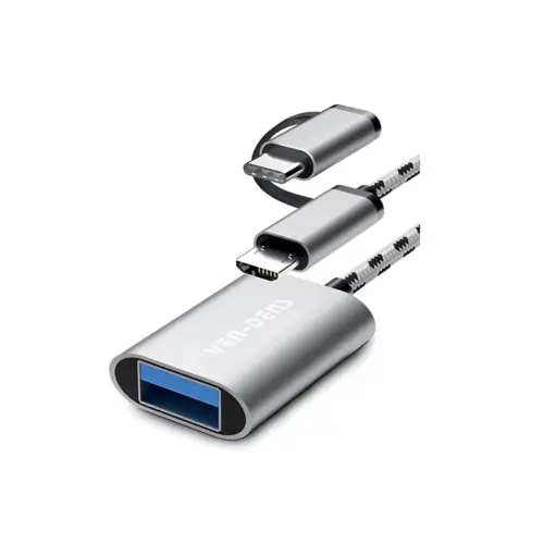 High quality Micro+Type-C male to USB female OTG connecter for phones plug and play lightweight design