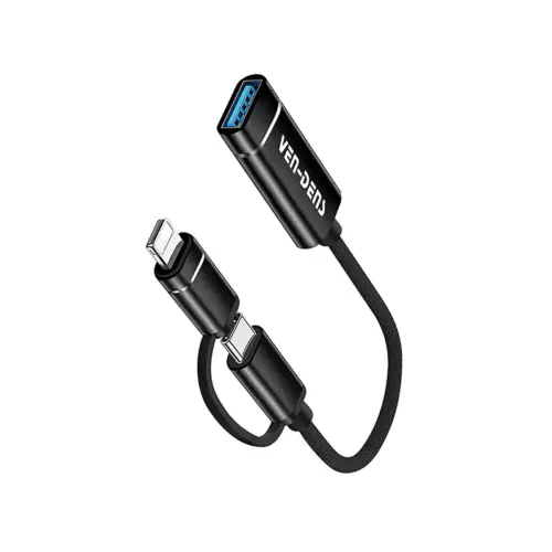 Ven-Dens Type-C+IP male to USB female OTG connecter