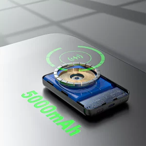 15W 5000mAh 3A high-speed charge wireless built-in smart chip power bank - Image 2