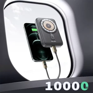 High Quality 10000mAh Type-C Port Digtal Display PD15W Wireless fast charging Power Bank - Image 4